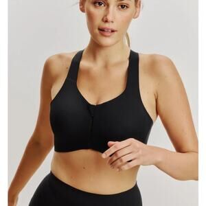 New KNIX Women's Black Catalyst Front Zip Sports Bra Size 8+
